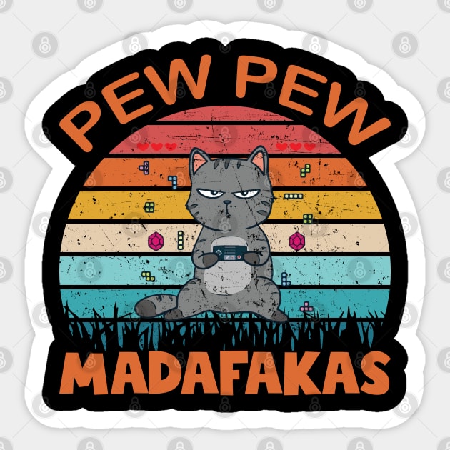 Pew Pew Cat Gaming Cat Sticker by CRE4TIX